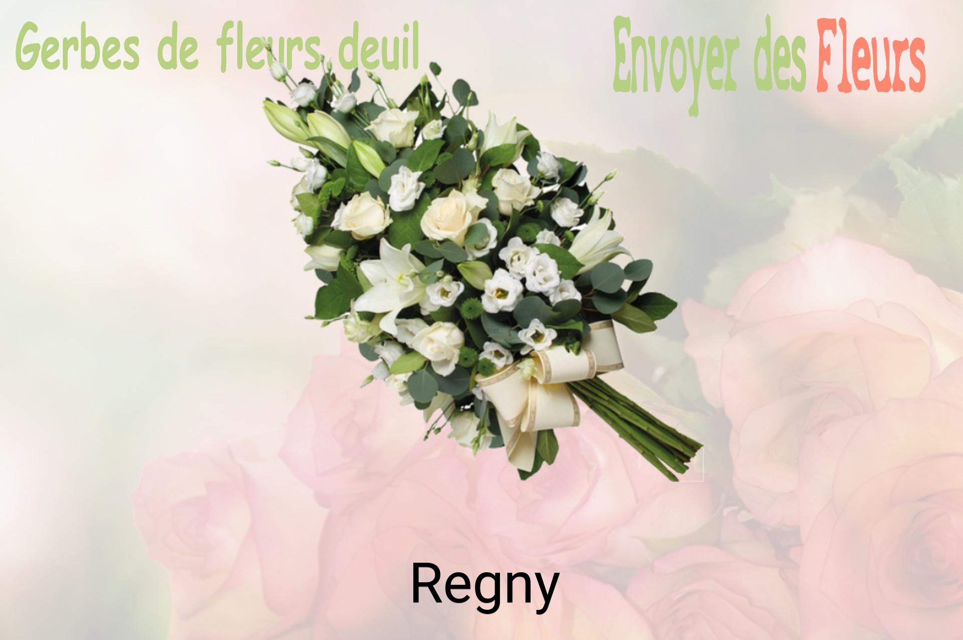 Gerbe de fleurs de deuil livrée à Regny